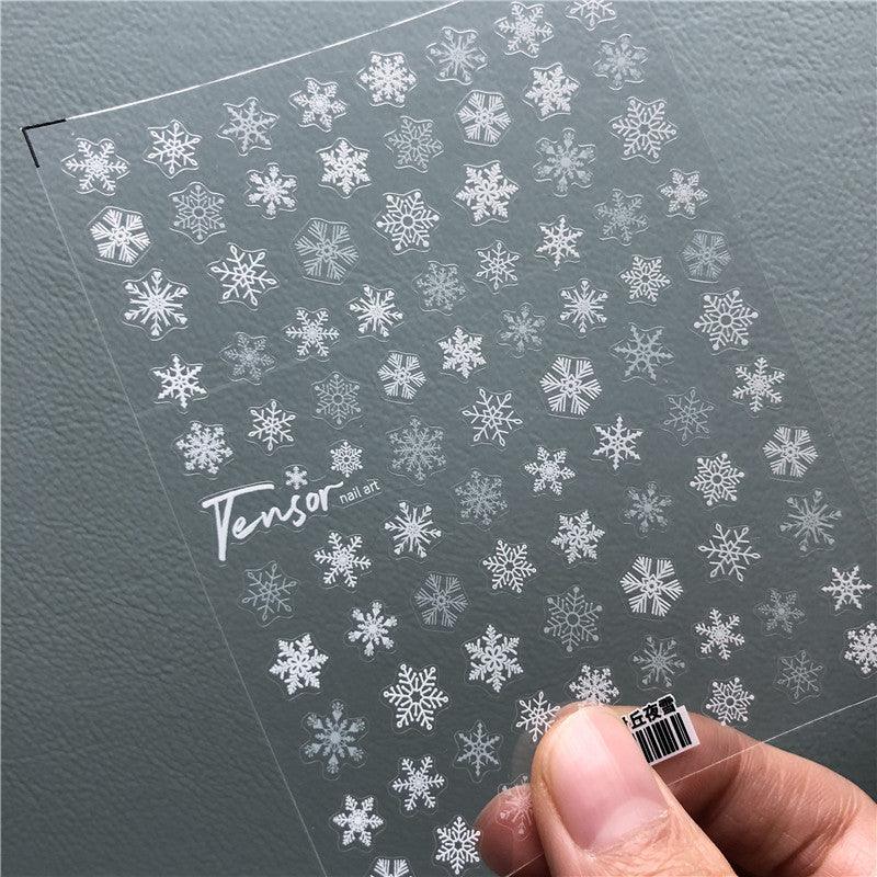 NailMAD Nail Art Stickers Adhesive Slider Snowflake Embossed Sticker Decals - Nail MAD