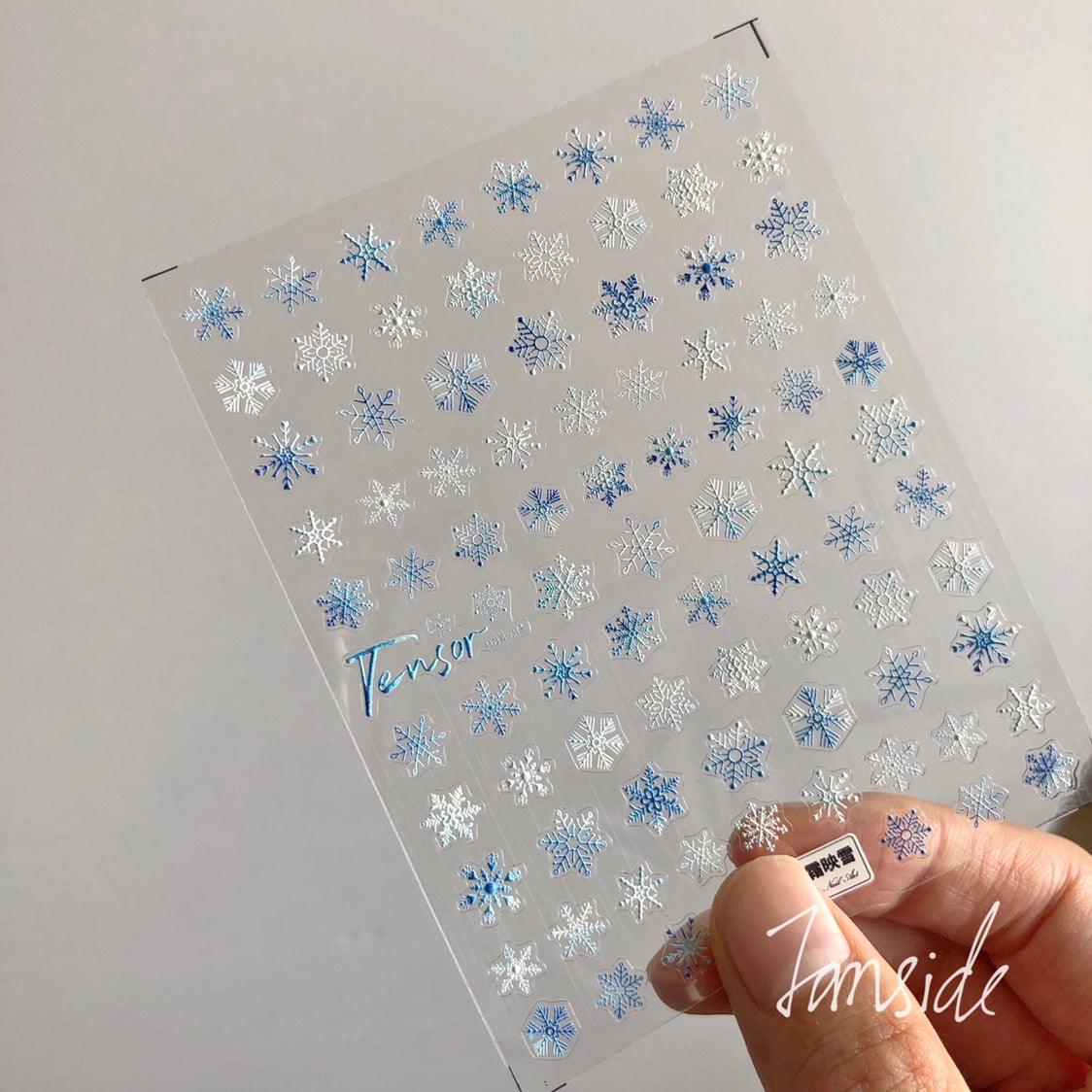 NailMAD Nail Art Stickers Adhesive Slider Snowflake Embossed Sticker Decals - Nail MAD