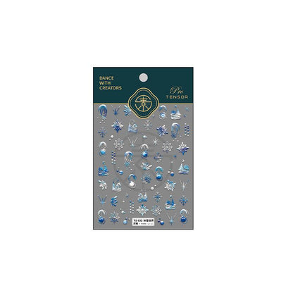 NailMAD Nail Art Stickers Adhesive Slider Snowflake Embossed Sticker Decals - Nail MAD