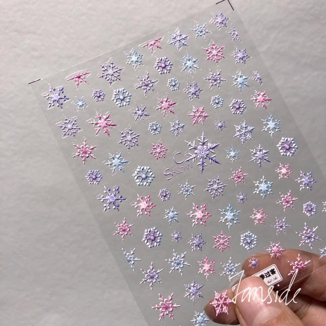 NailMAD Nail Art Stickers Adhesive Slider Snowflake Embossed Sticker Decals - Nail MAD