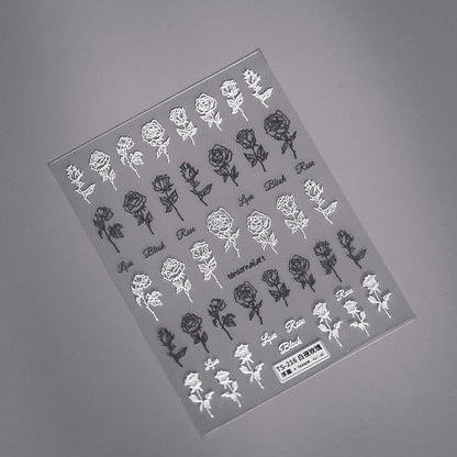 NailMAD Nail Art Stickers Adhesive Slider White Lace Feather Embossed Sticker Decals - Nail MAD