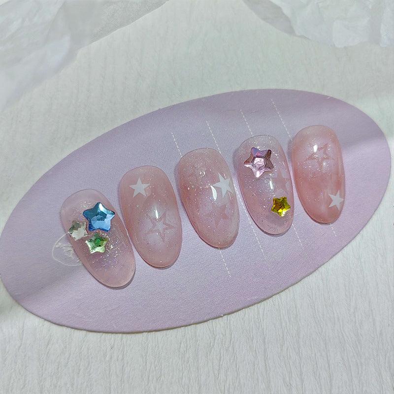 NailMAD Nail Art Stickers Adhesive Slider White Stars Butterfly Sticker Decals - Nail MAD