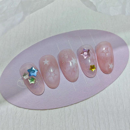 NailMAD Nail Art Stickers Adhesive Slider White Stars Butterfly Sticker Decals - Nail MAD