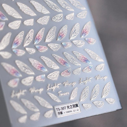 NailMAD Nail Art Stickers Adhesive Slider Wings Embossed Sticker Decals TS307 - Nail MAD