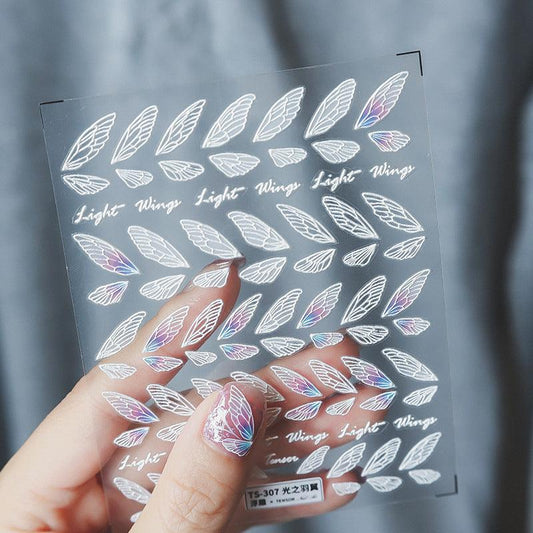 NailMAD Nail Art Stickers Adhesive Slider Wings Embossed Sticker Decals TS307 - Nail MAD