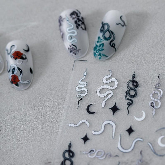 NailMAD Nail Art Stickers Adhesive Snake Flower 3D Sticker Decals TS1012 - Nail MAD