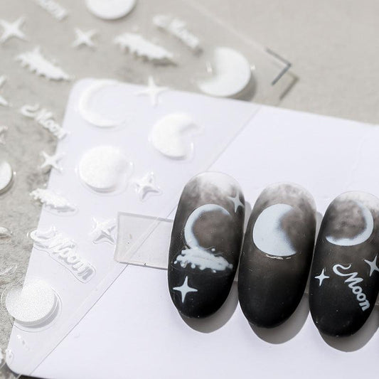 NailMAD Nail Art Stickers Adhesive Star Moon 3D Sticker Decals TS1056 - Nail MAD