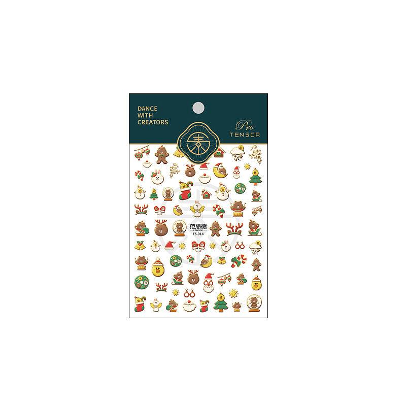 NailMAD Nail Art Stickers Adhesive  Christmas Deer 3D Sticker Decals - Nail MAD