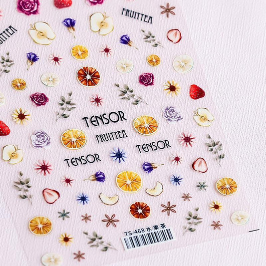 NailMAD Nail Art Stickers Adhesive  Dried Fruit 3D Adhesive Decals TS468 - Nail MAD