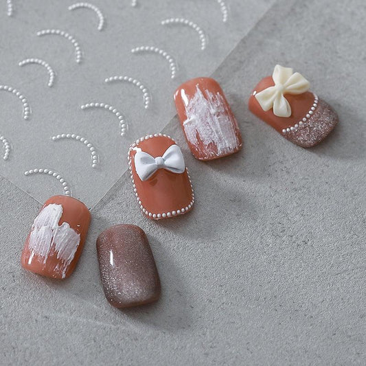 NailMAD Nail Art Stickers Adhesive  Embossed Bend over Lines Sticker Decals TS937 - Nail MAD