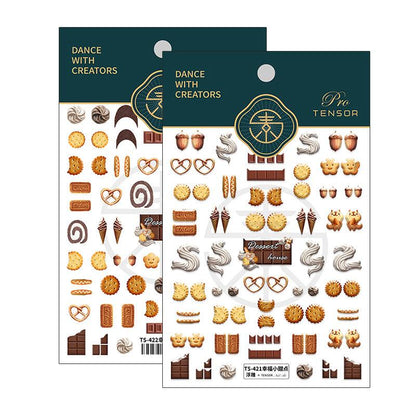 NailMAD Nail Art Stickers Adhesive  Embossed Cookies Sticker Decals TS421 - Nail MAD