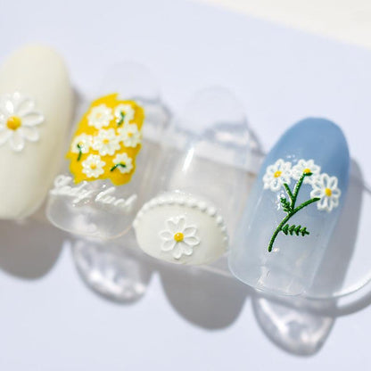 NailMAD Nail Art Stickers Adhesive  Embossed Daisy Flower Sticker Decals TS1203 - Nail MAD