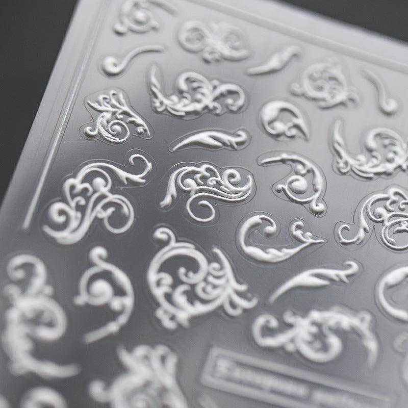 NailMAD Nail Art Stickers Adhesive  Embossed Damask Vines Sticker Decals TS259 - Nail MAD