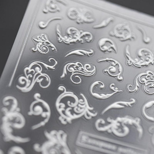 NailMAD Nail Art Stickers Adhesive  Embossed Damask Vines Sticker Decals TS259 - Nail MAD