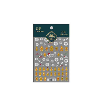 NailMAD Nail Art Stickers Adhesive  Embossed Ginger Bread Men Sticker Decals TS1029 - Nail MAD