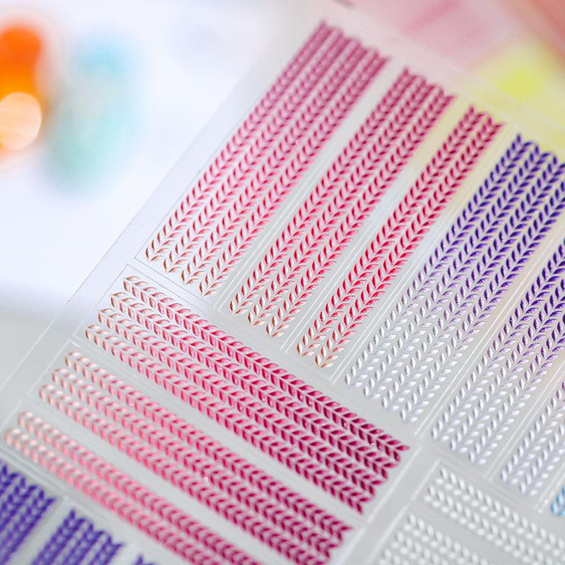 NailMAD Nail Art Stickers Adhesive  Embossed Knitting Sweater Sticker Decals TS1049 - Nail MAD