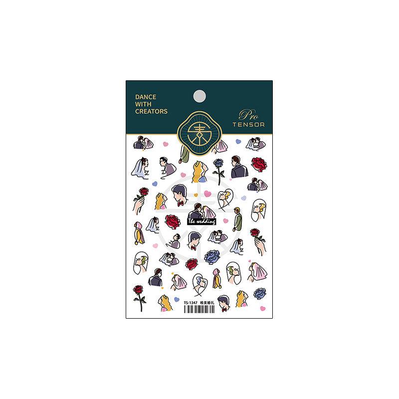 NailMAD Nail Art Stickers Adhesive  Embossed Wedding Brides Design Sticker Decals - Nail MAD