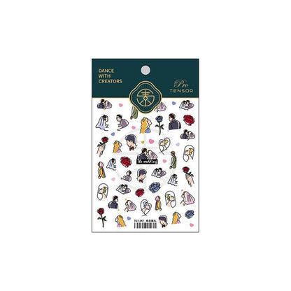 NailMAD Nail Art Stickers Adhesive  Embossed Wedding Brides Design Sticker Decals - Nail MAD