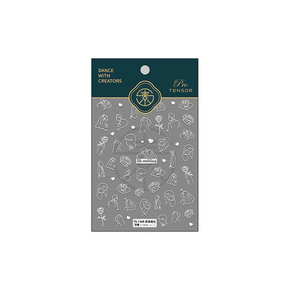 NailMAD Nail Art Stickers Adhesive  Embossed Wedding Brides Design Sticker Decals - Nail MAD