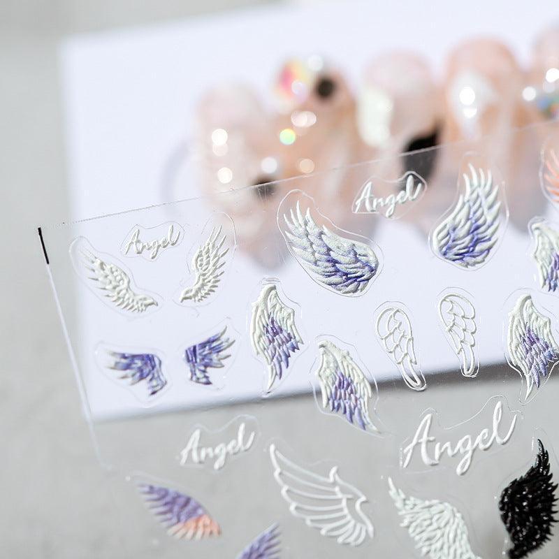 NailMAD Nail Art Stickers Adhesive  Embossed Wing Sticker Decals TS1164 - Nail MAD