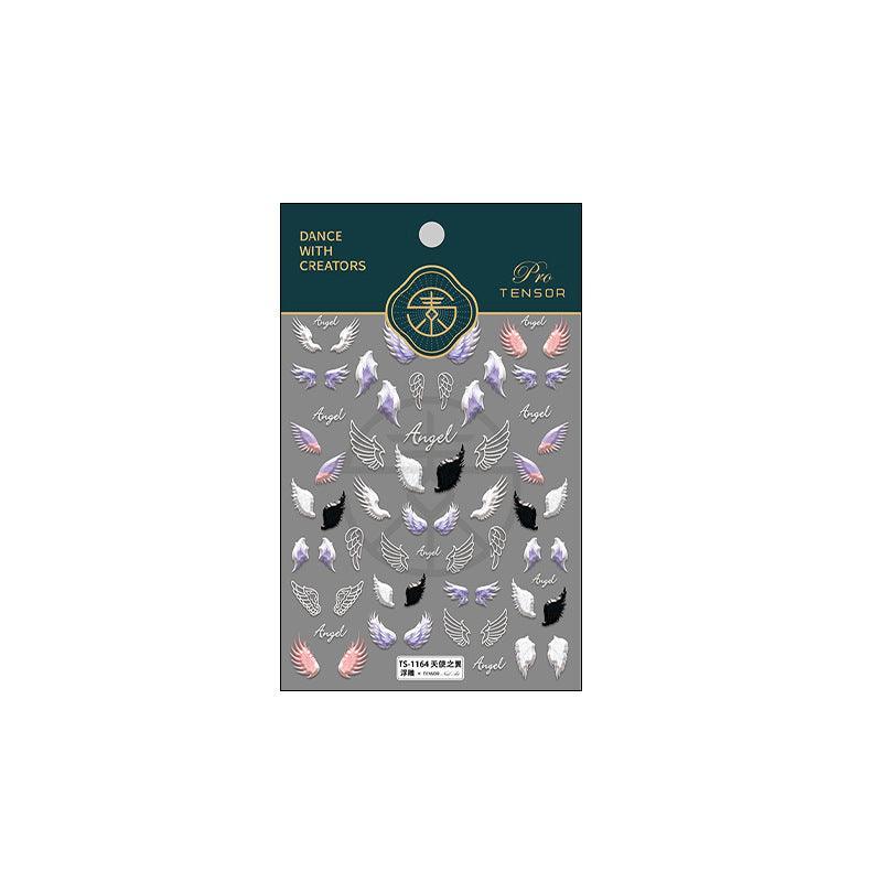NailMAD Nail Art Stickers Adhesive  Embossed Wing Sticker Decals TS1164 - Nail MAD