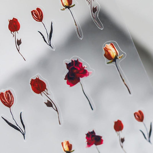 NailMAD Nail Art Stickers Adhesive  Fade Flower 3D Adhesive Decals TS779 - Nail MAD