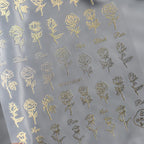 NailMAD Nail Art Stickers Adhesive  Metal Gold 3D Sticker Decals Laser Silver Fire G001 - Nail MAD