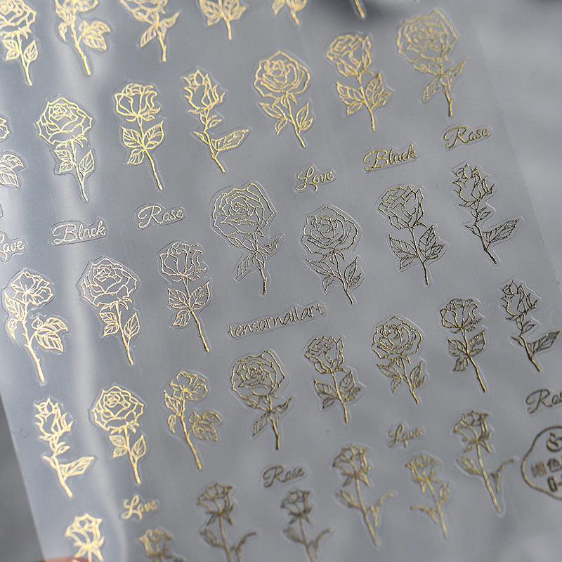 NailMAD Nail Art Stickers Adhesive  Metal Gold 3D Sticker Decals Laser Silver Fire G001 - Nail MAD