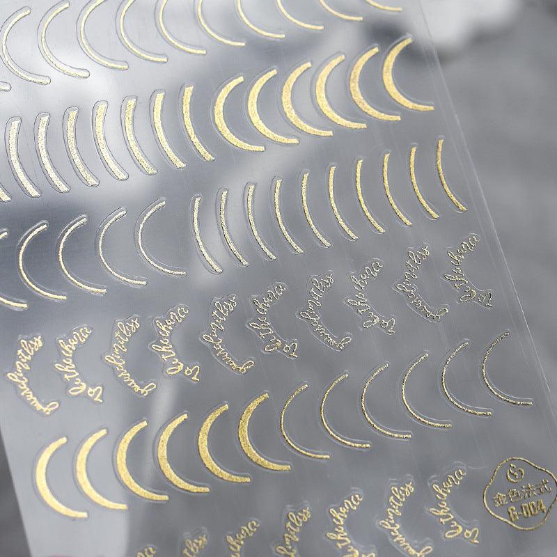 NailMAD Nail Art Stickers Adhesive  Metal Gold 3D Sticker Decals Laser Silver Fire G001 - Nail MAD