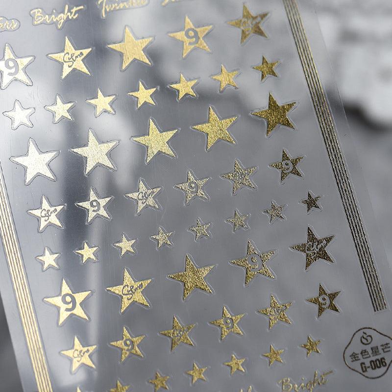NailMAD Nail Art Stickers Adhesive  Metal Gold 3D Sticker Decals Laser Silver Fire G001 - Nail MAD