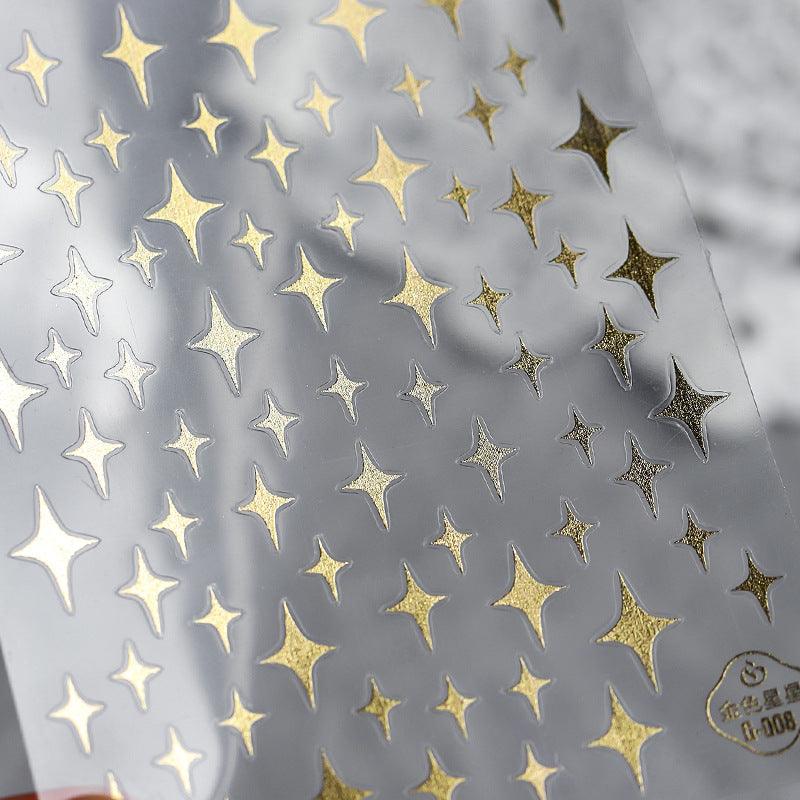 NailMAD Nail Art Stickers Adhesive  Metal Gold 3D Sticker Decals Laser Silver Fire G001 - Nail MAD
