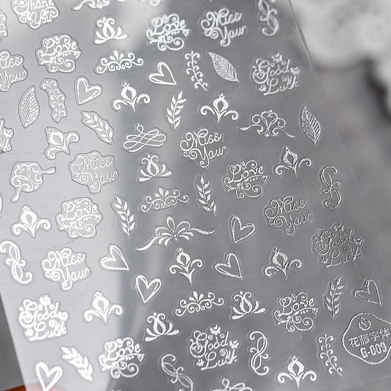 NailMAD Nail Art Stickers Adhesive  Metal Gold 3D Sticker Decals Laser Silver Fire G001 - Nail MAD