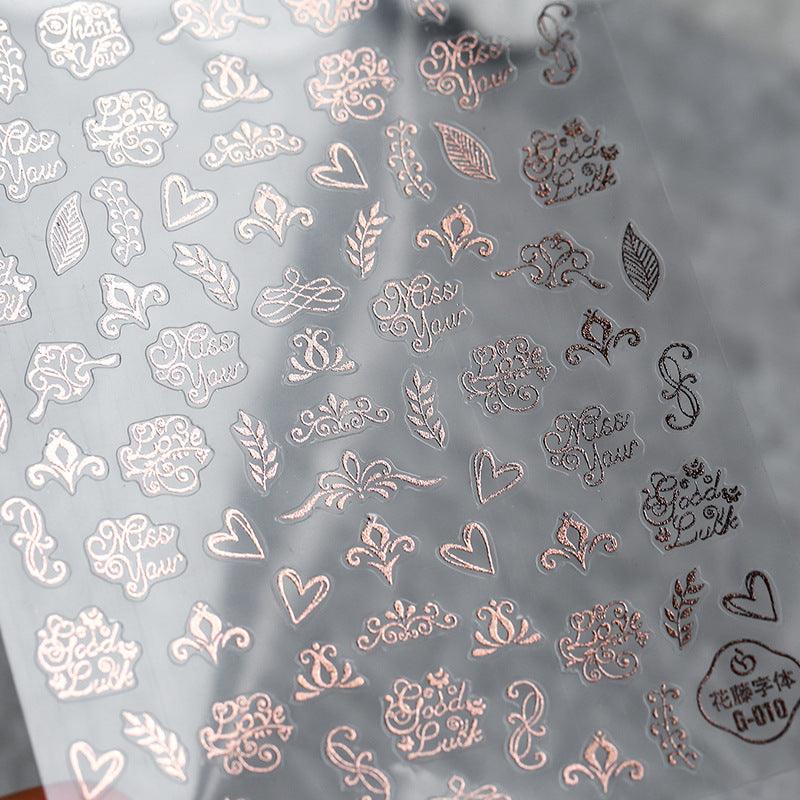 NailMAD Nail Art Stickers Adhesive  Metal Gold 3D Sticker Decals Laser Silver Fire G001 - Nail MAD