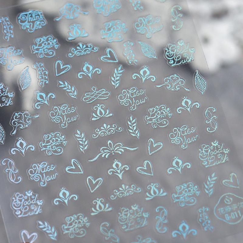 NailMAD Nail Art Stickers Adhesive  Metal Gold 3D Sticker Decals Laser Silver Fire G001 - Nail MAD