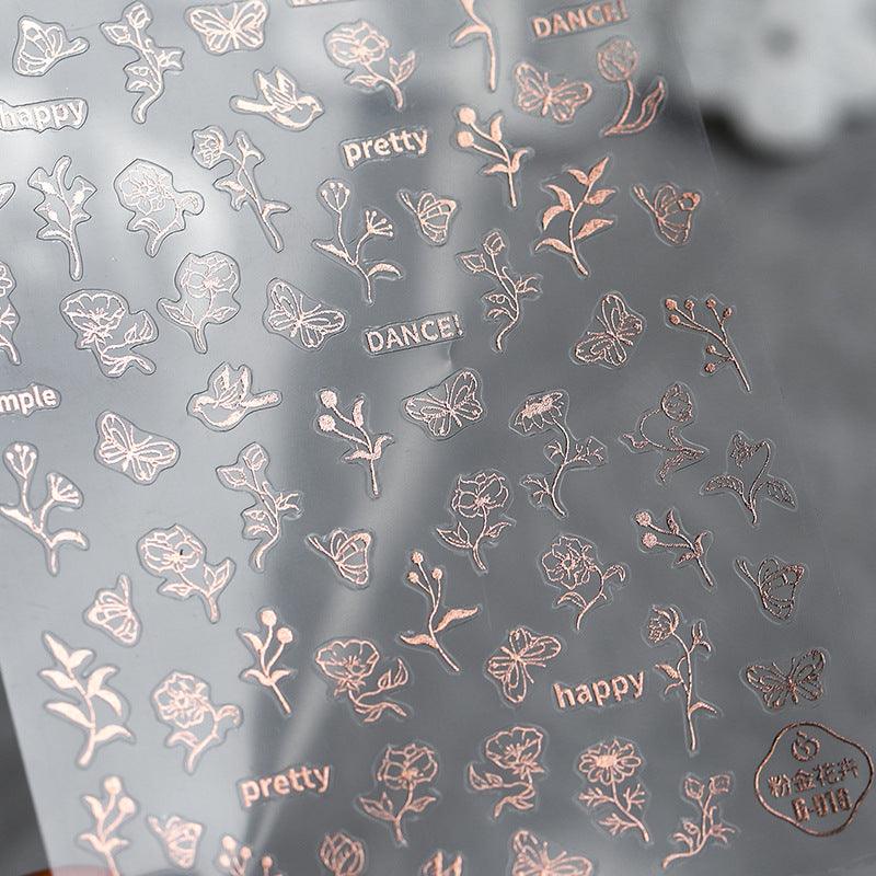 NailMAD Nail Art Stickers Adhesive  Metal Gold 3D Sticker Decals Laser Silver Fire G001 - Nail MAD