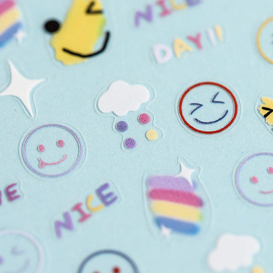 NailMAD Nail Art Stickers Adhesive  Smile Face 3D Adhesive Decals TS514 - Nail MAD