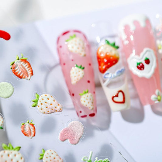 NailMAD Nail Art Stickers Adhesive  Strawberry Sticker Decals TS1216 - Nail MAD