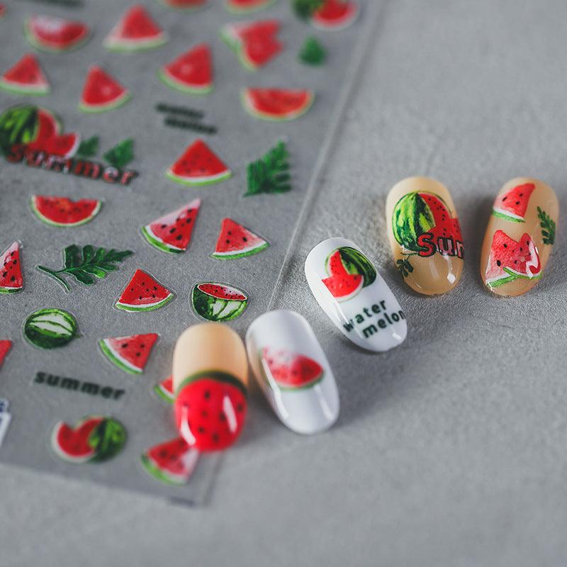 NailMAD Nail Art Stickers Adhesive  Summer Fruit Watermeleon 3D Adhesive Decals TS753 - Nail MAD