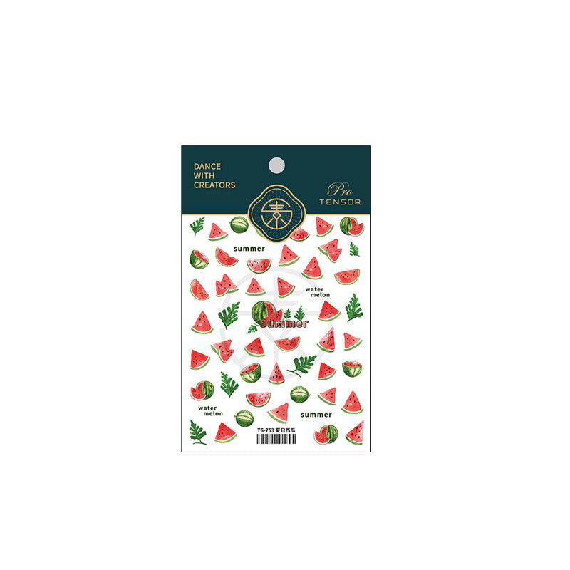 NailMAD Nail Art Stickers Adhesive  Summer Fruit Watermeleon 3D Adhesive Decals TS753 - Nail MAD