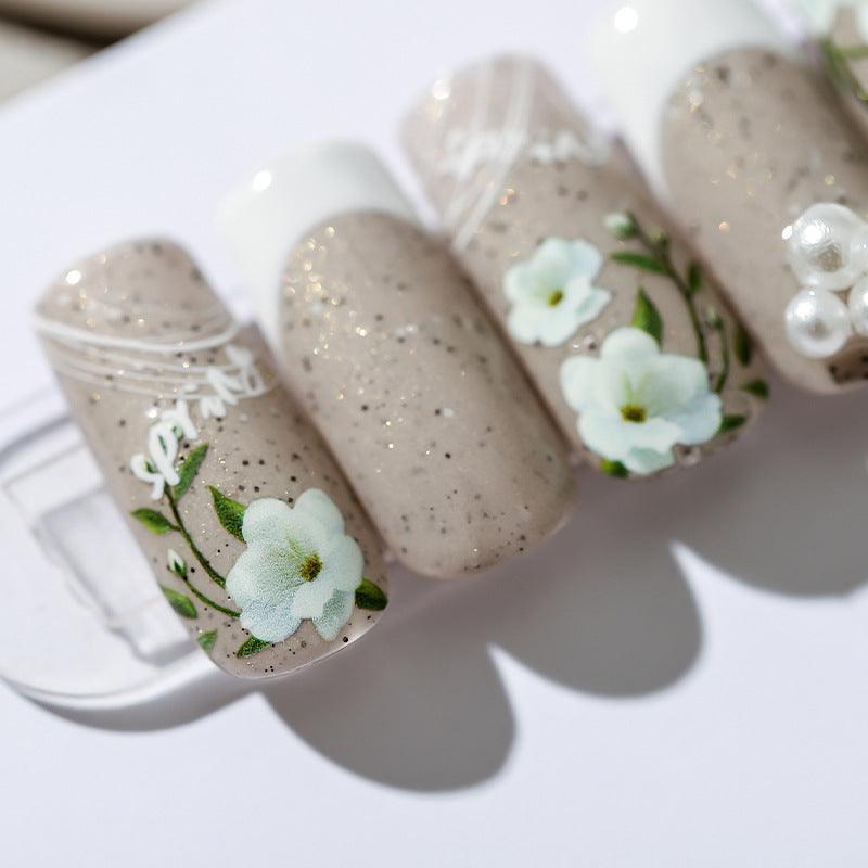 NailMAD Nail Art Stickers Adhesive  White Flowers Sticker Decals KX246 - Nail MAD