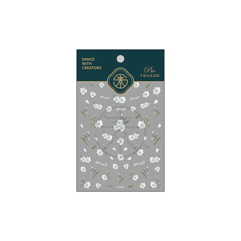 NailMAD Nail Art Stickers Adhesive  White Flowers Sticker Decals KX246 - Nail MAD