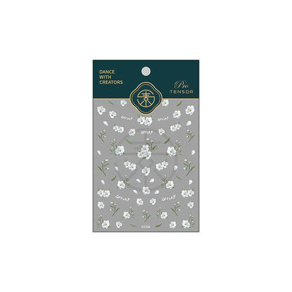 NailMAD Nail Art Stickers Adhesive  White Flowers Sticker Decals KX246 - Nail MAD
