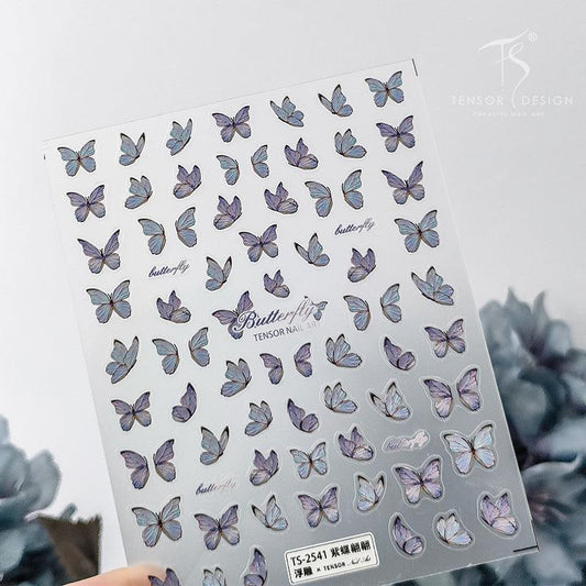 NailMAD Nail Art Stickers Adhesive s Embossed Butterfly Wings Sticker Decals TS2540 - Nail MAD