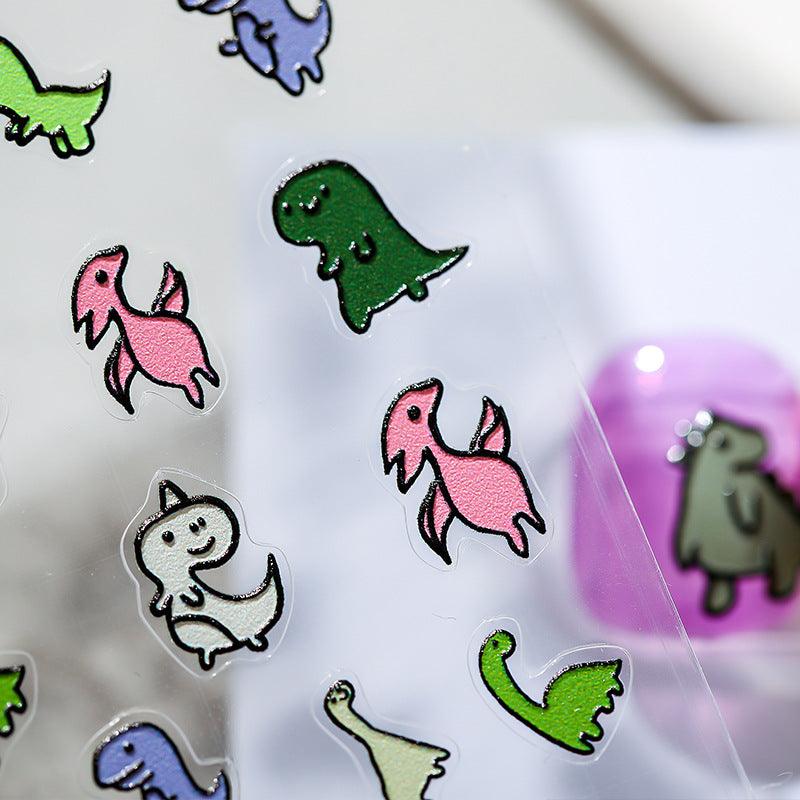 NailMAD Nail Art Stickers Adhesive s Embossed Cartoon Dinosaurs - Nail MAD