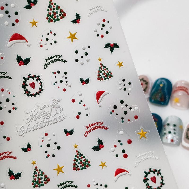NailMAD Nail Art Stickers Adhesive s Embossed Christmas Trees TS3258 - Nail MAD