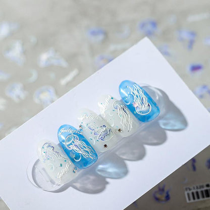 NailMAD Nail Art Stickers Adhesive s Embossed Jellyfish Sticker Decals TS1317 - Nail MAD