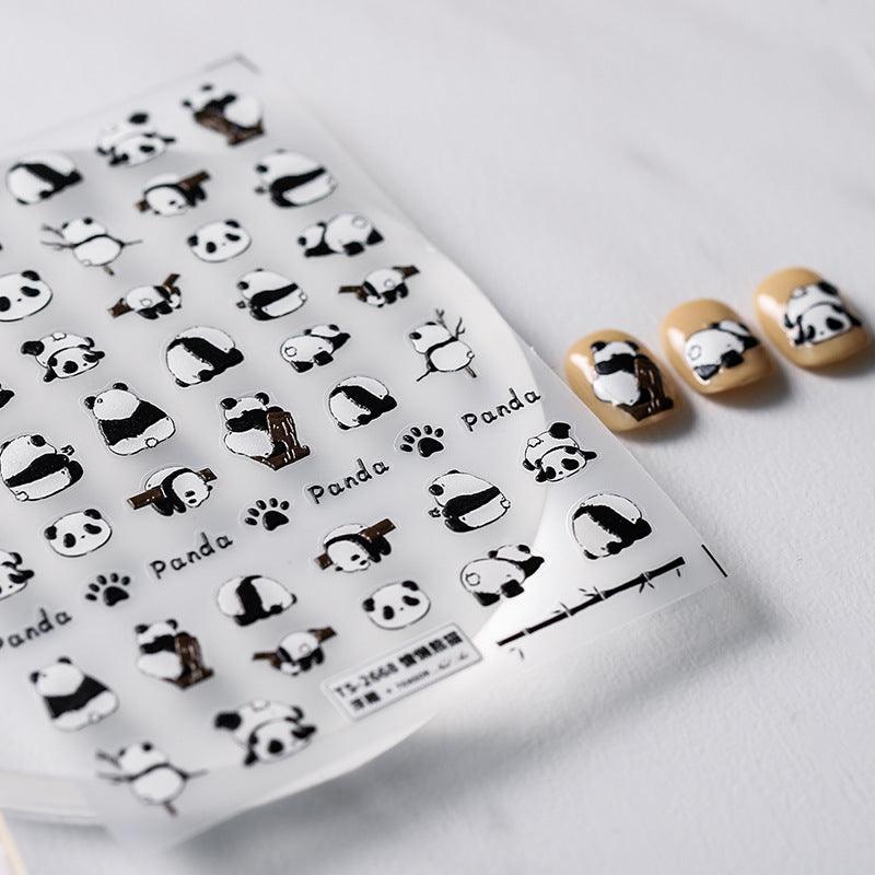 NailMAD Nail Art Stickers Adhesive s Embossed Panda - Nail MAD