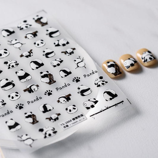 NailMAD Nail Art Stickers Adhesive s Embossed Panda - Nail MAD