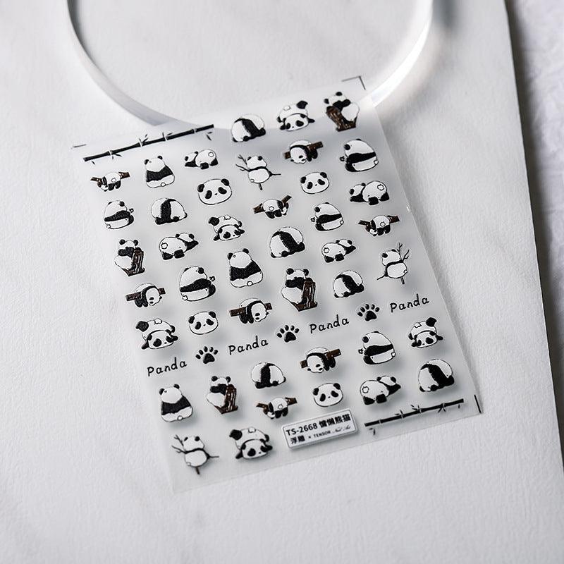 NailMAD Nail Art Stickers Adhesive s Embossed Panda - Nail MAD