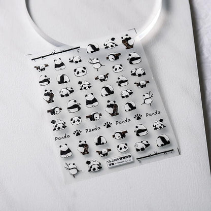 NailMAD Nail Art Stickers Adhesive s Embossed Panda - Nail MAD